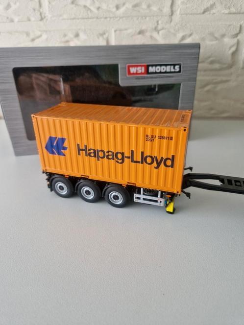 WSI Pacton container trailer + container, Hobby en Vrije tijd, Modelauto's | 1:50, Nieuw, Bus of Vrachtwagen, Wsi, Ophalen of Verzenden