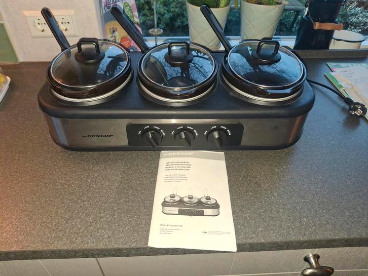 Drievoudige Slowcooker - Ideaal voor buffetten!, Witgoed en Apparatuur, Slowcookers, Nieuw, Vaatwasmachinebestendig, Ophalen