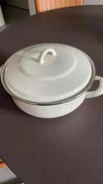 Witte emaille braadpan, Huis en Inrichting, Keuken | Potten en Pannen, Ophalen of Verzenden, Zo goed als nieuw, Overige materialen