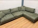 Mooie luxe groene goosens hoekbank - gereinigd, Ophalen, Gebruikt, Hoekbank, Vierpersoons of meer