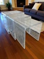 Set van 3 nesting tables in plexiglas / salontafel, Huis en Inrichting, Tafels | Bijzettafels, Ophalen, Minder dan 45 cm, Minder dan 55 cm