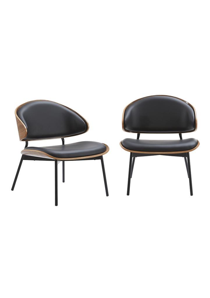 Houten Eetkamerstoel met Leer - Zwart - 2 voor €1250, Huis en Inrichting, Stoelen, Nieuw, Eén, Hout, Metaal, Overige materialen