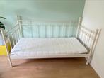IKEA bed met spijlen Tromsnes wit, incl matras, Ophalen, 85 tot 100 cm, Gebruikt, Lattenbodem