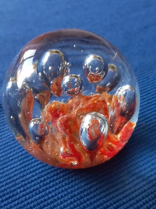 Presse-papier - Muranoglas - Oranje met druppels - 6 cm., Antiek en Kunst, Kunst | Designobjecten, Ophalen of Verzenden