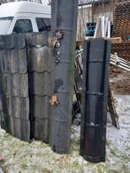 Dakpan plaatjes  met nok stukken, Ophalen, Gebruikt, Steen of Klei, Zwart