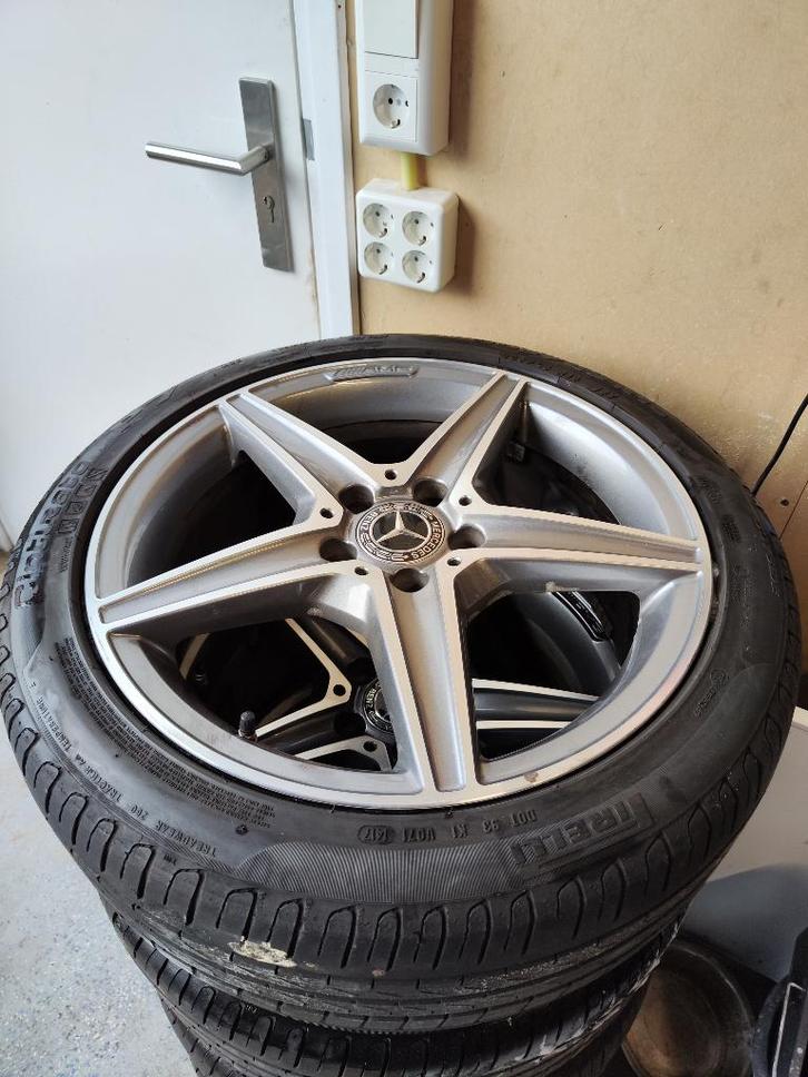 Mercedes AMG 18" breedset, Auto-onderdelen, Banden en Velgen, Velg(en), Zomerbanden, 18 inch, 225 mm, Personenwagen, Gebruikt