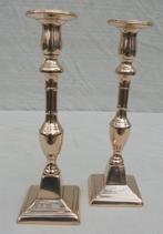 Mooi  stel antieke  koperen kandelaars kandelaar, Ophalen of Verzenden