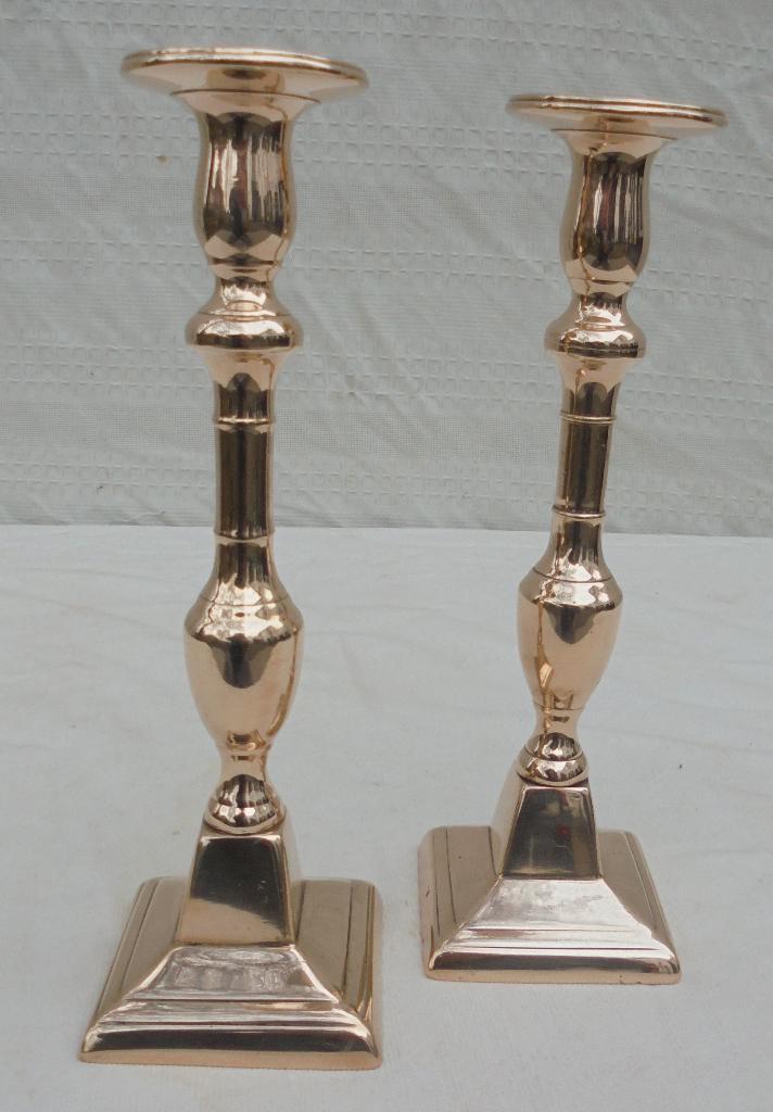 Mooi  stel antieke  koperen kandelaars kandelaar, Antiek en Kunst, Antiek | Woonaccessoires, Ophalen of Verzenden