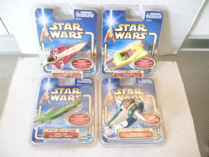 Star Wars Attack of the Clones 4 stuks Jedi Starfighter enz., Verzamelen, Star Wars, Nieuw, Actiefiguurtje, Ophalen of Verzenden