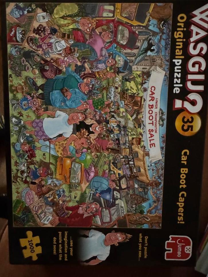 Wasgij Original 35 - Car Boot Capers! Legpuzzel 1000 stukjes, Hobby en Vrije tijd, Denksport en Puzzels, Zo goed als nieuw, Legpuzzel