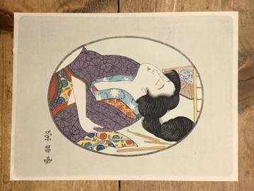 Vintage Japanse houtblok prent (prijs = incl. verzending) beschikbaar voor biedingen