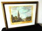 Antiek Prent oud Amsterdam in lijst gesigneerd S. Fokke 1760, Antiek en Kunst, Kunst | Schilderijen | Klassiek, Ophalen
