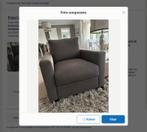 Gorinchem: Houston fauteuil lounge Premier bruin linnen, Huis en Inrichting, Fauteuils, Ophalen, Zo goed als nieuw, Minder dan 75 cm