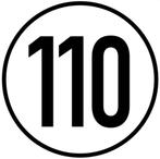 Tempo 110 km vinyl sticker voor uw veiligheid, Ophalen of Verzenden