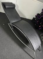 Lederen relax fauteuil met straploze instelbare rugleuning., Huis en Inrichting, Banken | Sofa's en Chaises Longues, Ophalen, Gebruikt
