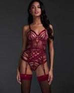 Nieuw - Hunkemoller bustier set red plum - 75C + XL, Hunkemöller, Ophalen of Verzenden, Setje, Rood