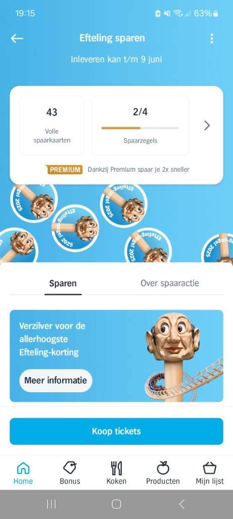 AH Efteling spaarkaart spaarzegels supermarkt Korting actie, Verzamelen, Supermarktacties, Albert Heijn, Verzenden