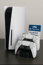 Playstation 5 Slim (disc) + 2 controllers + oplaadstation, Spelcomputers en Games, Ophalen, Zo goed als nieuw, Playstation 5