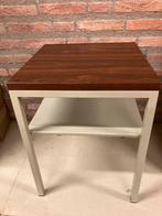 Tafeltje met metalen frame2x 36/36h48, Ophalen, Gebruikt, Hout