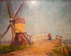 Mooi groot landschap in olieverf, Antiek en Kunst, Kunst | Schilderijen | Klassiek, Ophalen