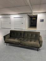 Groene Fluwelen Designbank – 3-zits – Nederlands vintagee, Huis en Inrichting, Ophalen, 75 tot 100 cm, Zo goed als nieuw, Stof
