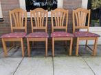 5 Stevige eikenhouten stoelen (waarvan één met armleuningen), Ophalen, Gebruikt, Bruin, Vijf, Zes of meer stoelen