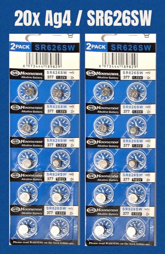 2x 10 AG4 SR626 batterijen in blister- Nieuw - O-31, Ophalen of Verzenden, Nieuw