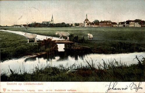 Leidschendam - Kerk - Schapen, Verzamelen, Ansichtkaarten | Nederland, Gelopen, Zuid-Holland, Voor 1920, Ophalen of Verzenden