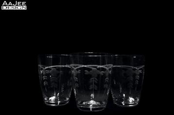 3 Verrerie Doyen – Waterbekers van kristal – Art Deco beschikbaar voor biedingen