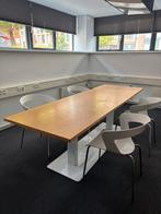 Vergadertafel + 4 witte stoelen bieden, Ophalen, Gebruikt, Bureau