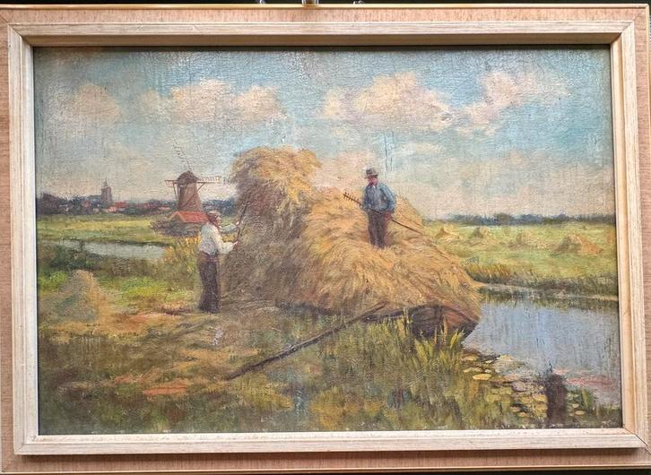 De hooiboot, Antiek en Kunst, Kunst | Schilderijen | Klassiek, Ophalen of Verzenden