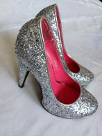 Zilveren glitter hakken – Slechts 1x gedragen (maat 35), Overige kleuren, Ophalen of Verzenden, Zo goed als nieuw, Schoenen met hoge hakken