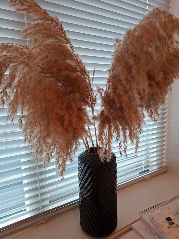 Zwarte Vaas met Design, Huis en Inrichting, Woonaccessoires | Vazen, Zo goed als nieuw, Zwart, 50 tot 75 cm, Aardewerk of Porselein