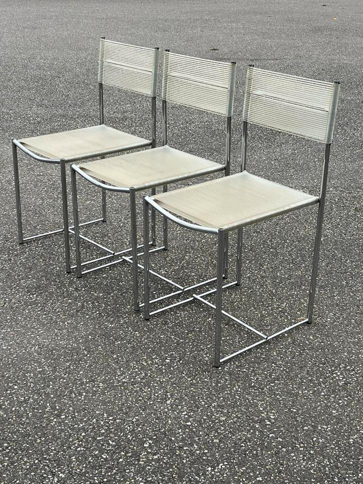 3x Alias Spaghetti Chair,chroom, design Giandomenico Belotti, Huis en Inrichting, Stoelen, Zo goed als nieuw, Drie, Kunststof