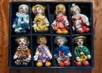 8 mini clowns porselein, Ophalen of Verzenden, Gebruikt