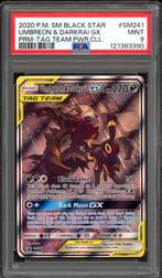 Umbreon & Darkrai GX PSA 9 - SM241 - Sun & Moon Promo 2020, Ophalen of Verzenden, Zo goed als nieuw, Losse kaart