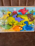 Dino puzzel, Kinderen en Baby's, Speelgoed | Kinderpuzzels, Van hout, Minder dan 10 stukjes, Ophalen of Verzenden, 6 maanden tot 2 jaar
