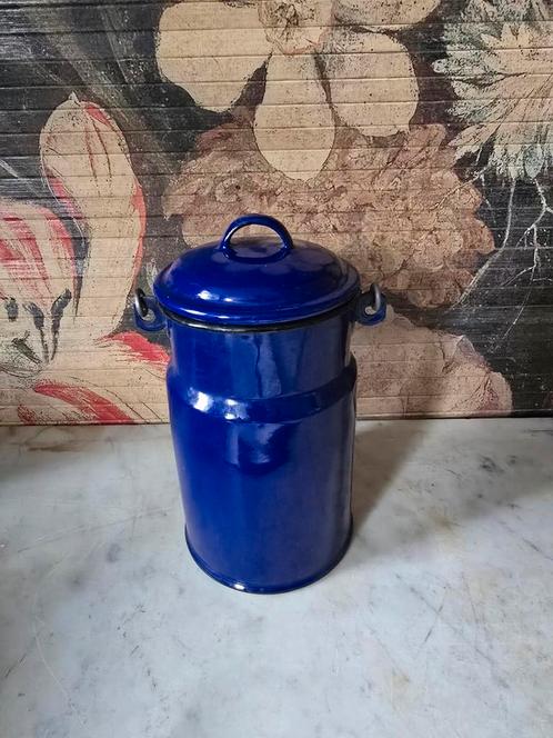 Donkerblauw emaille melkbus, Antiek en Kunst, Antiek | Emaille, Ophalen of Verzenden
