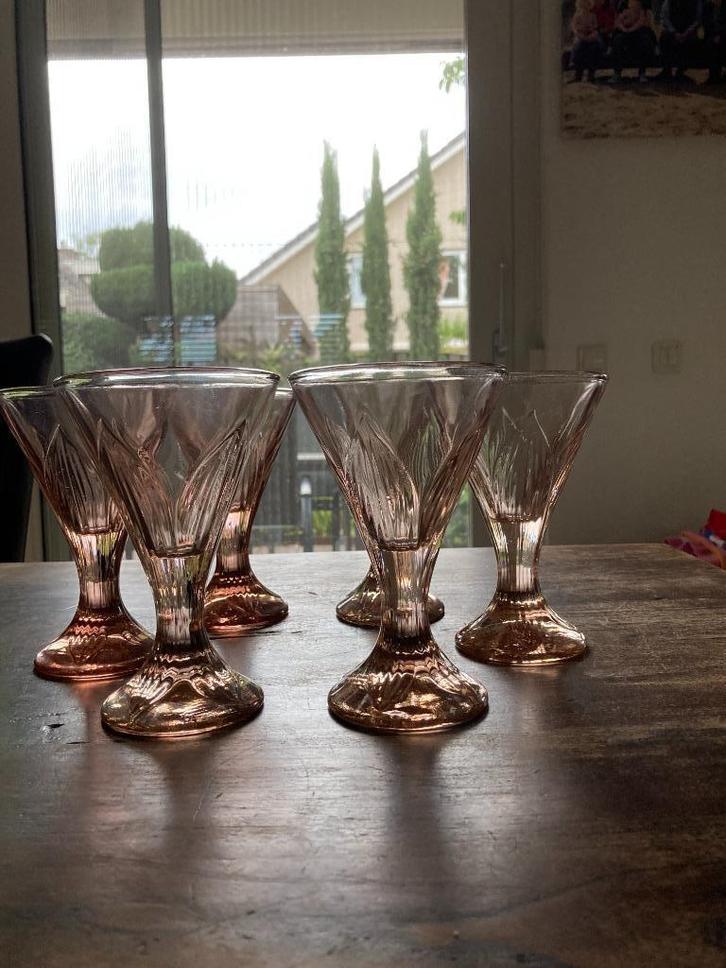 La Rochère France | 6 ijs sorbet glazen  | zalmkleurig, Huis en Inrichting, Keuken | Servies, Nieuw, Glas of Glazen, Effen, Glas