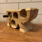 Wijnrek – Olifant - Suarhout – voor 4 flessen - TTM Wonen, Huis en Inrichting, Woonaccessoires | Wijnrekken, TTM Wonen, Meubels – (Perzische) Tapijten en Woonaccessoires