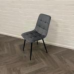 4 Fluwelen Eetkamerstoelen, Huis en Inrichting, Stoelen, Blauw, Ophalen of Verzenden, Zo goed als nieuw, Vier