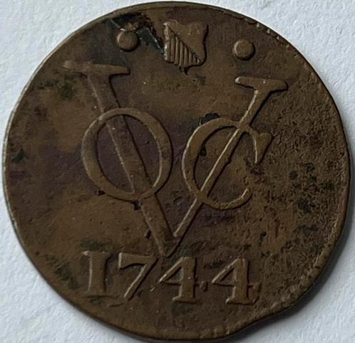 Utrecht VOC duit 1744, Postzegels en Munten, Munten | Nederland, Losse munt, Overige waardes, Vóór koninkrijk, Ophalen of Verzenden