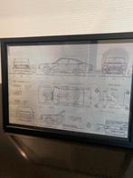 Mooie ingelijst opel kadett gsi manta c coupe blueprints!!, Ophalen of Verzenden, Zo goed als nieuw, Opel