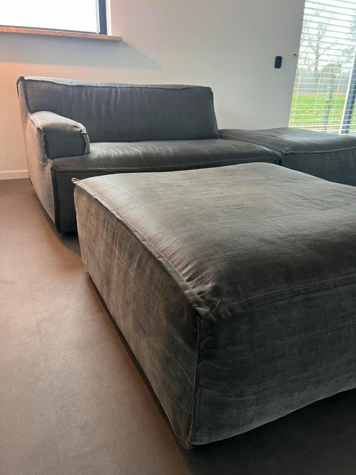 Grijze 3-delige hoekbank - Gratis af te halen -, Huis en Inrichting, Banken | Complete zithoeken, Gebruikt, Stof, Ophalen