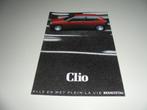 brochure Renault Clio  1991, Boeken, Auto's | Folders en Tijdschriften, Verzenden, Zo goed als nieuw, Overige merken