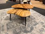 Salontafel Hamburg 2-Delig Mangohout Direct/Leverbaar E-7205, Ophalen, #Salontafels#Organisch#Boonvormig#Naturel#Mangohout, 50 tot 100 cm