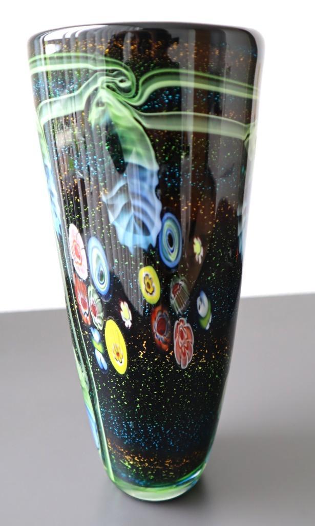 grote Murano vaas veel murrinen, silverfoil, overlaytechniek, Antiek en Kunst, Antiek | Vazen, Ophalen of Verzenden