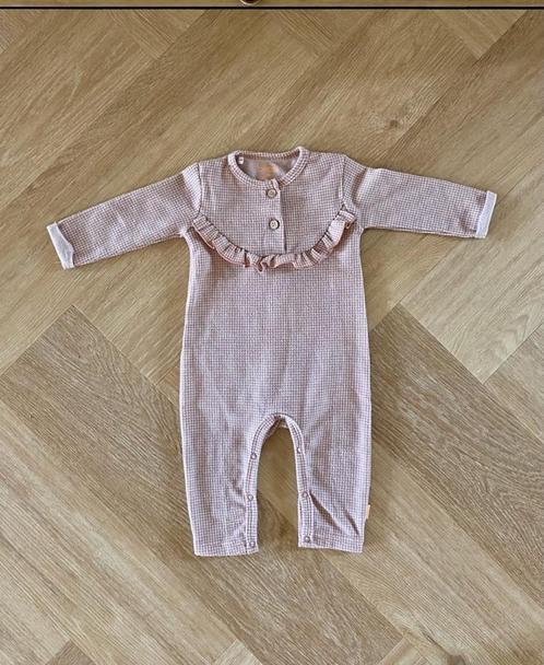 *NIEUW! Bess geruit boxpakje jumpsuit beige / bruin, maat 68, Kinderen en Baby's, Babykleding | Maat 68, Nieuw, Meisje, Pakje