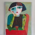 Groot kleurrijk schilderij, Ophalen of Verzenden