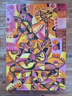 met olieverf van de Kameroense kunstenaar Angu Walters, Antiek en Kunst, Ophalen of Verzenden